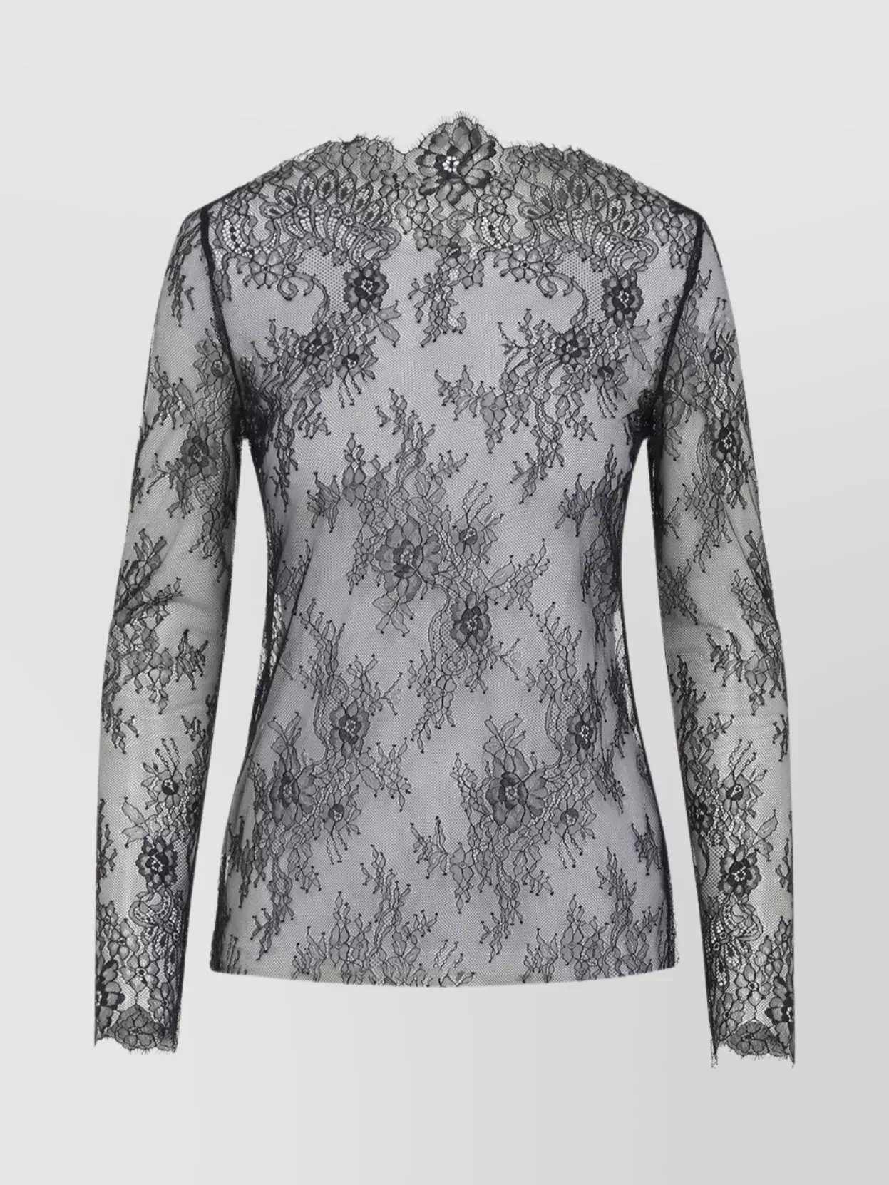 Alberta Ferretti Floral Pattern Lace Ls T-shirt