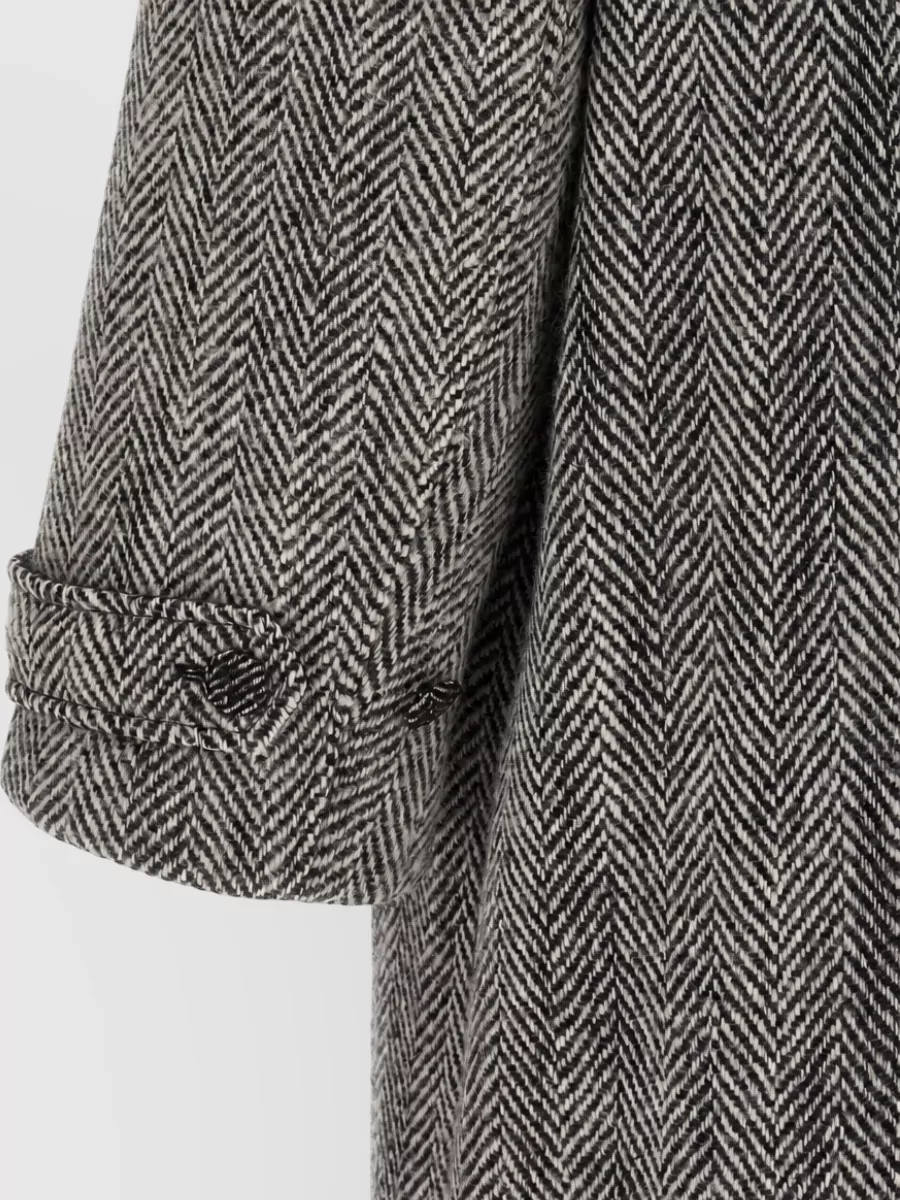 Dolce&Gabbana Wool Chevron Single-Breasted Coat
