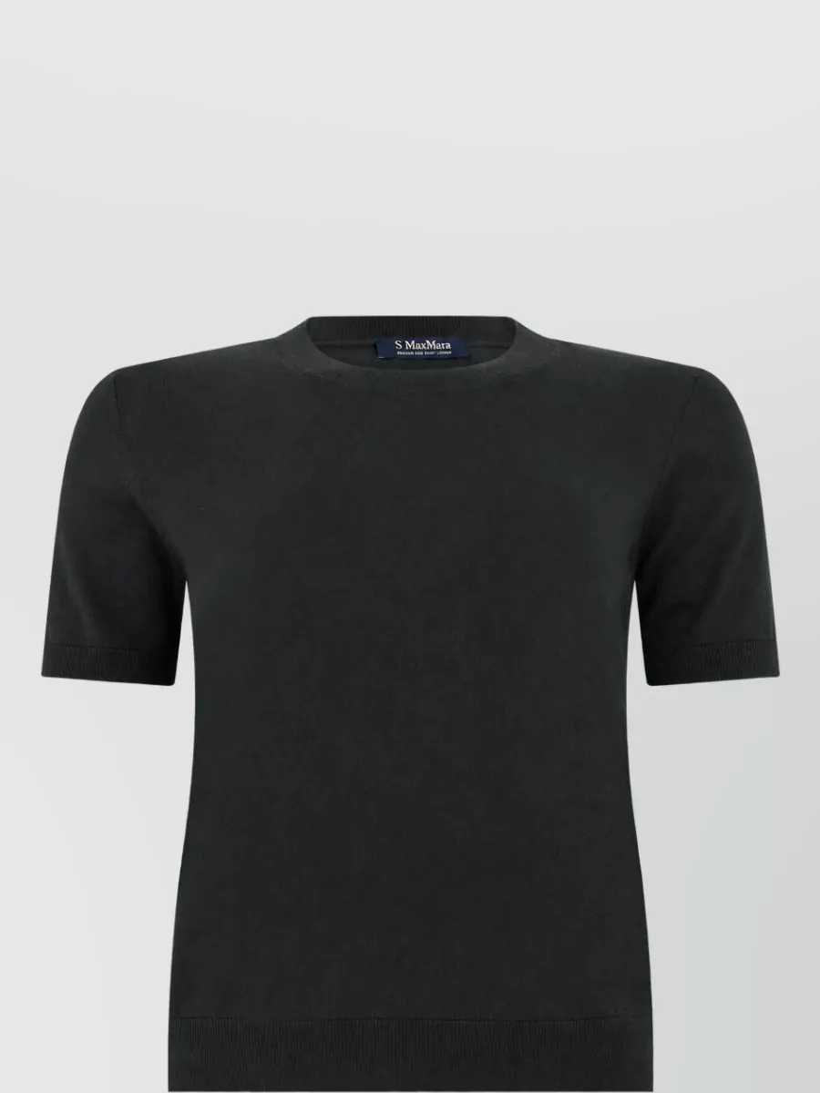 S Max Mara silk cotton short-sleeve knitted top