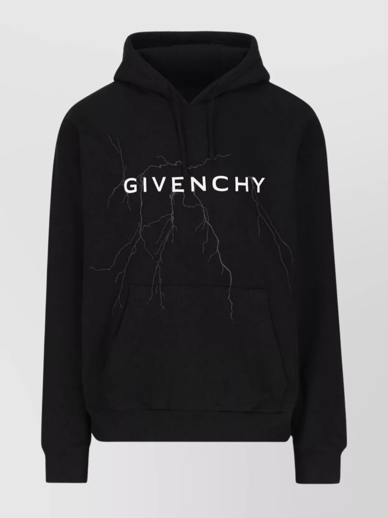 Shop Givenchy Reflective Artwork Kangaroo Pocket Hoodie In Black