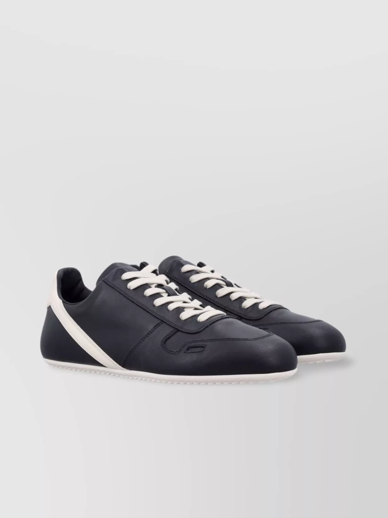 Rick Owens Streamlined Low-top Sneakers With Round Toe In Black