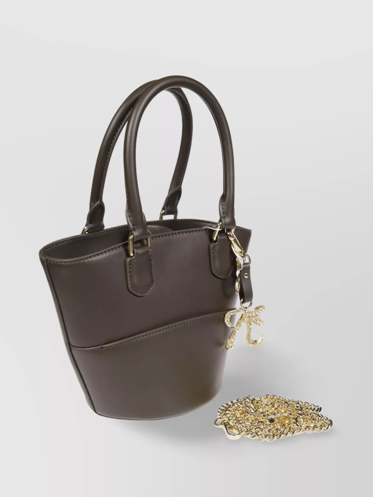 Self-Portrait Structured Tote Bag With Detachable Chain Strap
