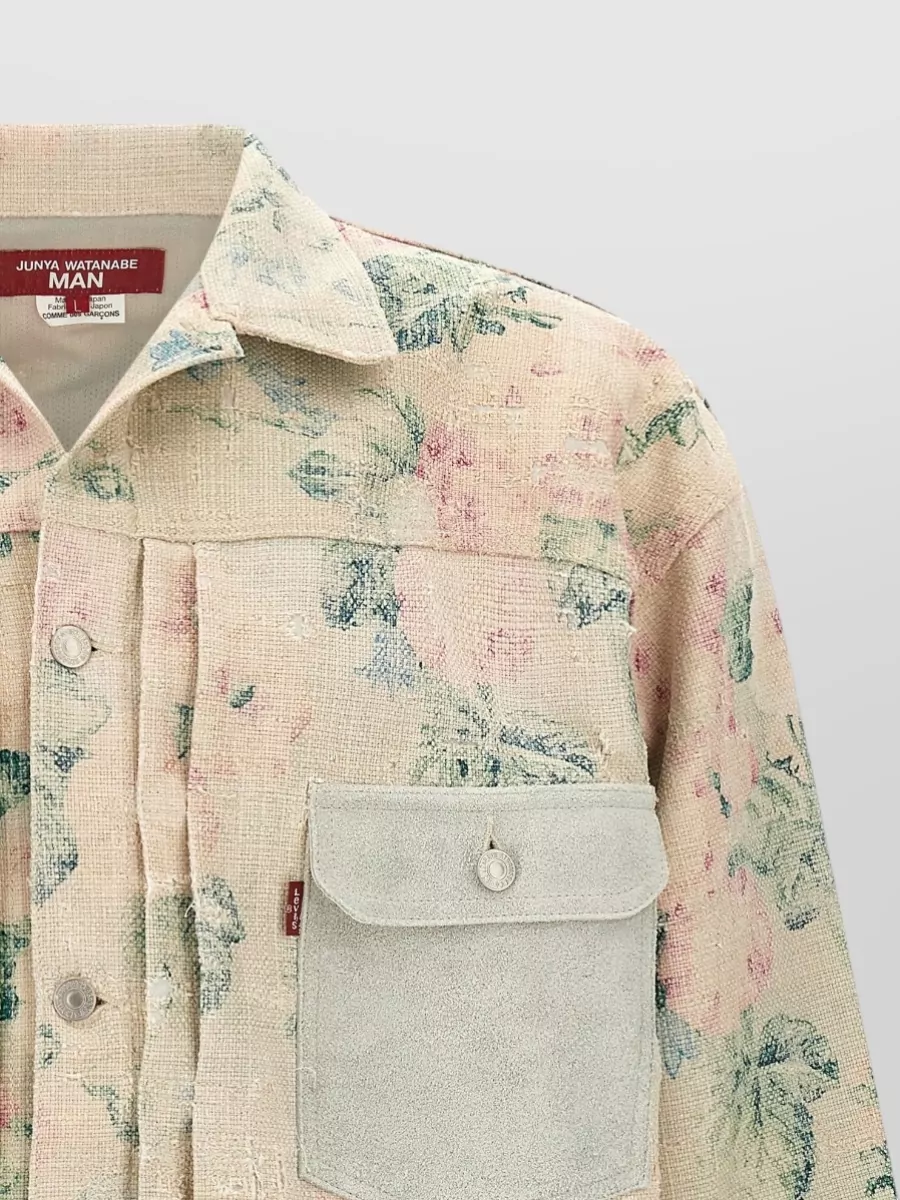 Junya Watanabe Floral-Jacquard Single-Breasted Coat