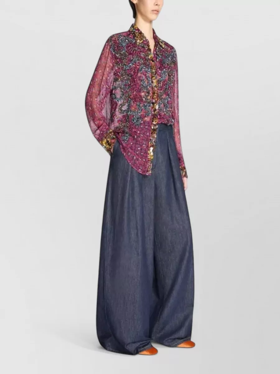 Dries Van Noten Printed Embroidered Shirt