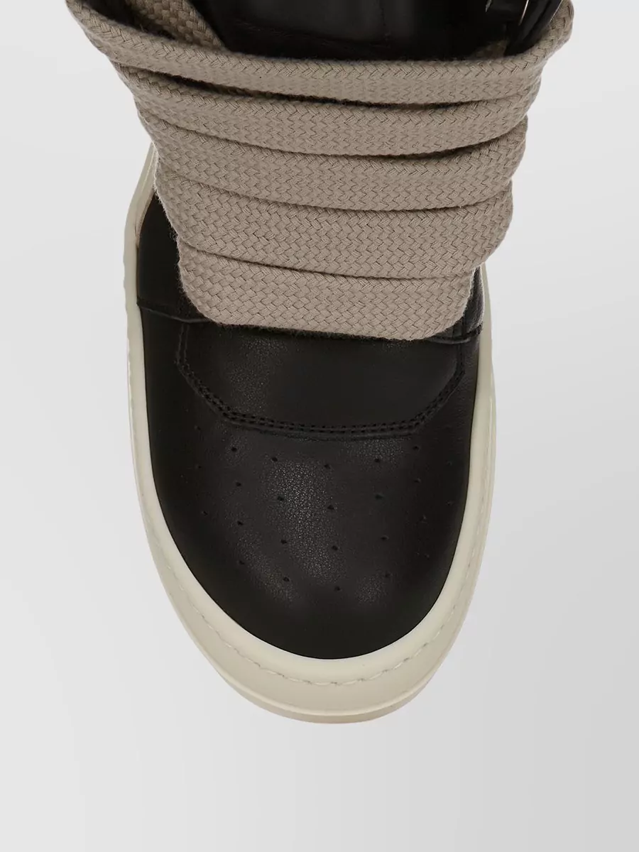 Rick Owens Geobasket High Top Sneakers Extended Tongue