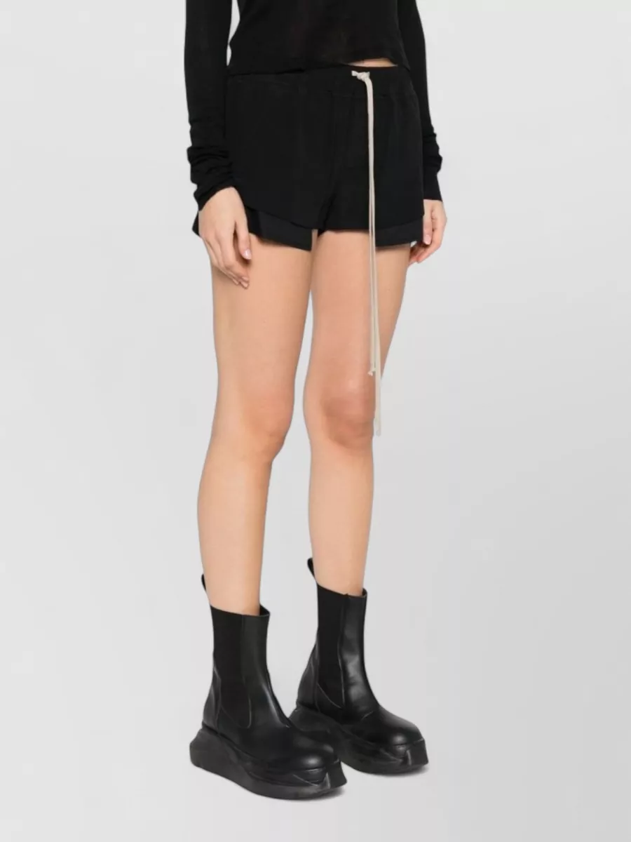 Rick Owens Layered Hem Shorts Featuring Side Pockets