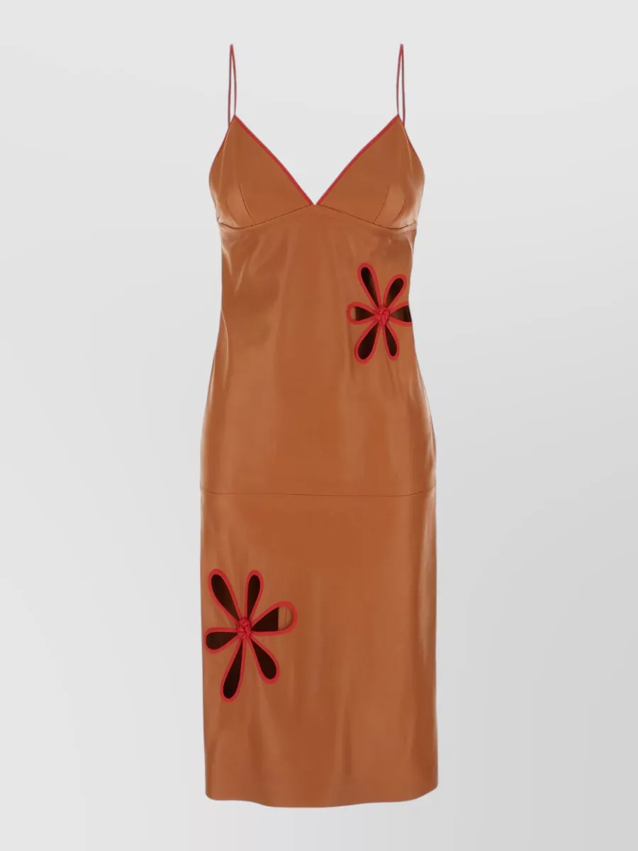 Fendi lamb leather midi dress