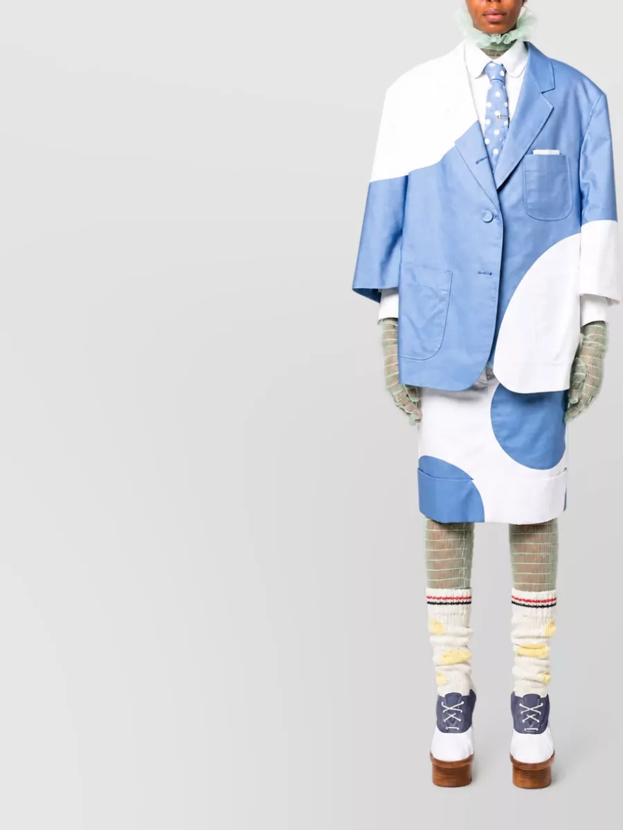 Thom Browne Cropped Round Collar Cotton Shirt
