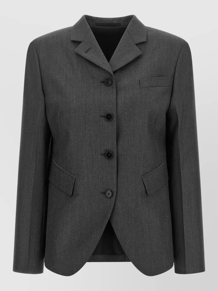 Jil Sander single-breasted wool blend blazer