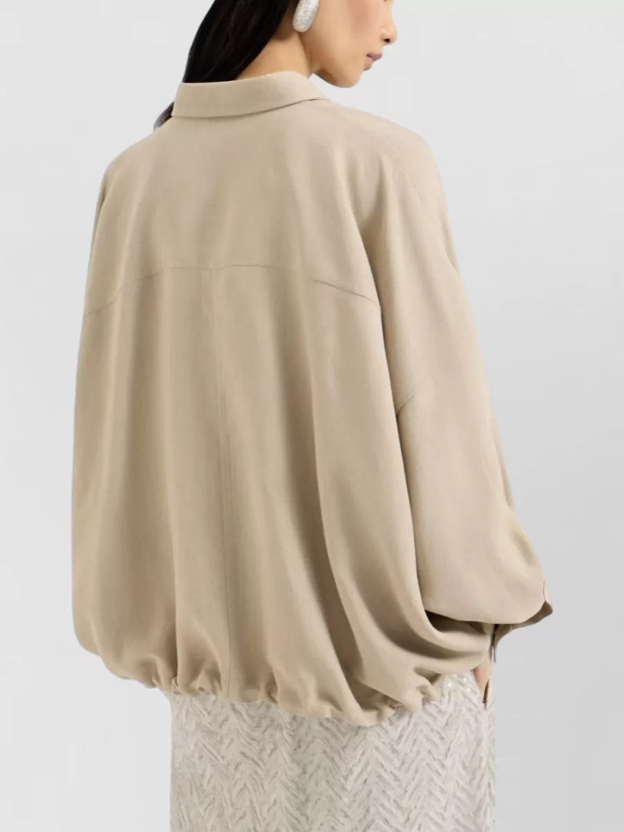 Brunello Cucinelli Linen Blend Long Sleeve Shirt Pockets