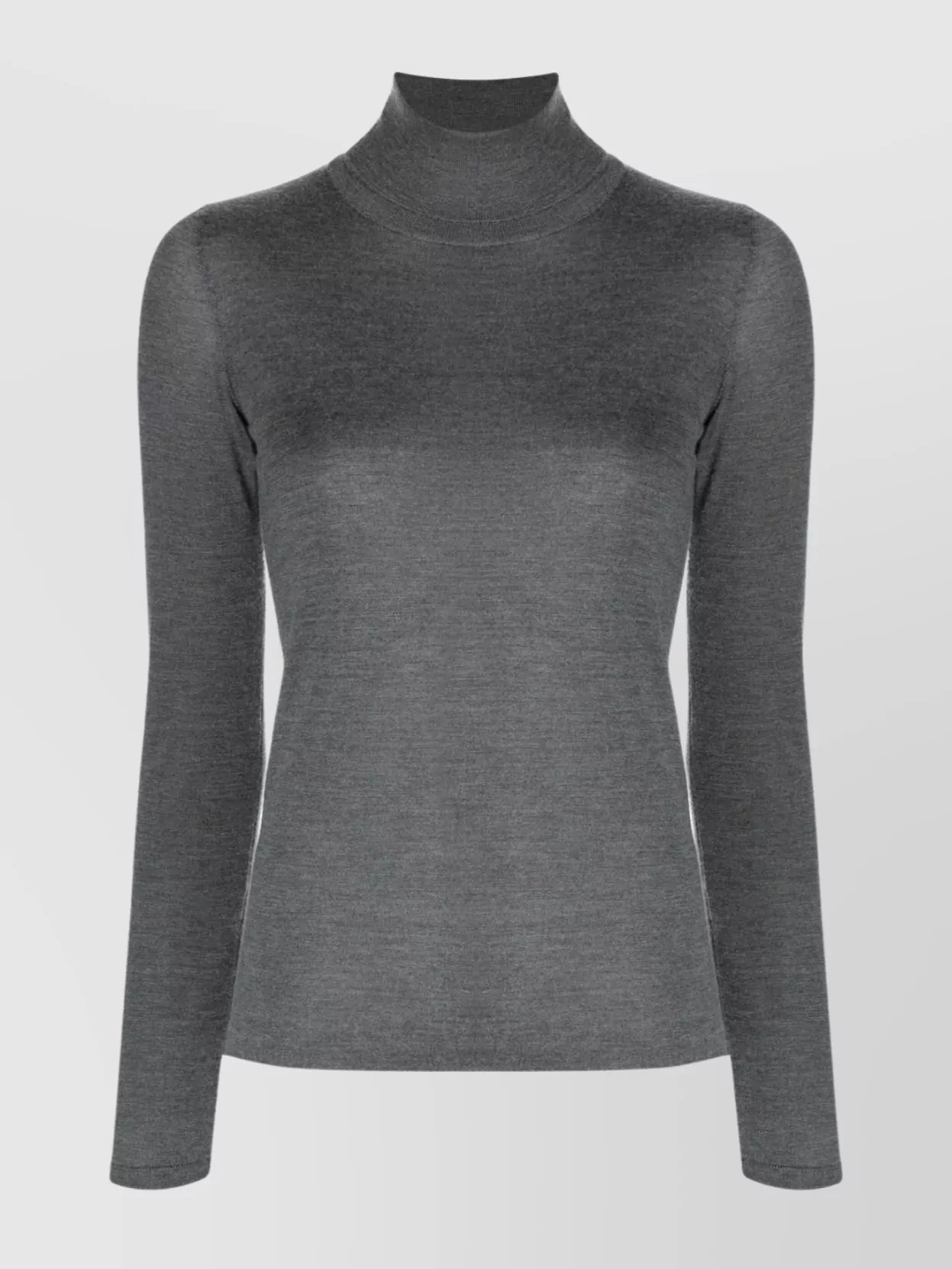 Brunello Cucinelli Cashmere Silk Blend Roll Neck Sweater In Gray