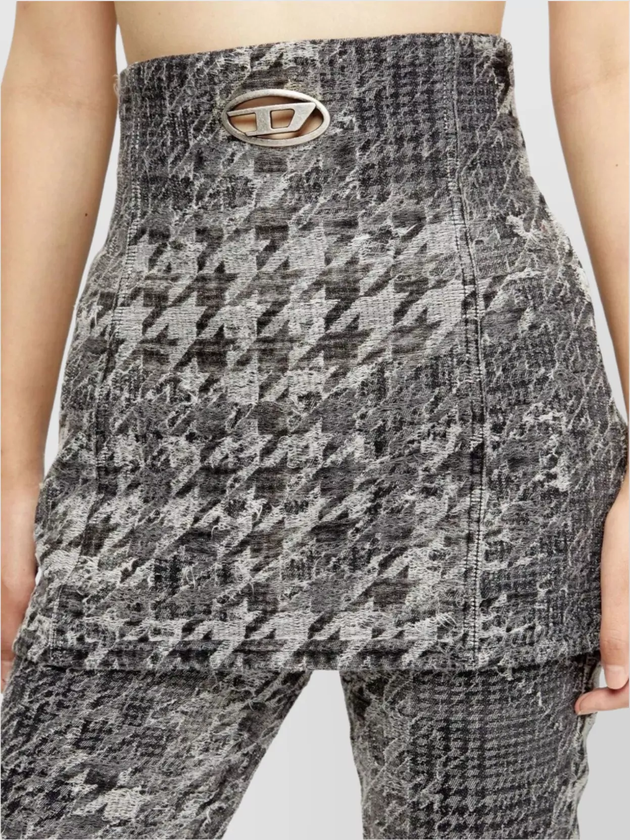 Diesel Houndstooth Denim Corset Top