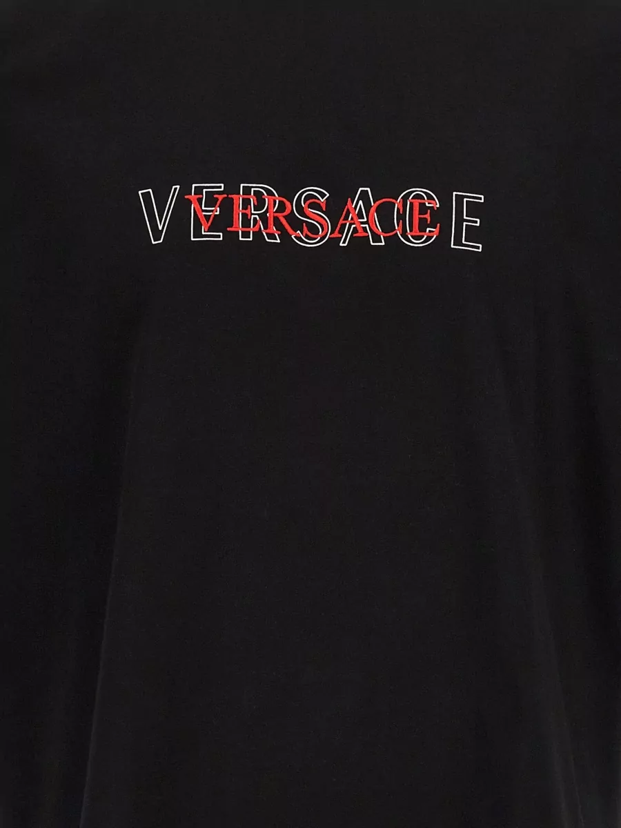 Versace Cotton Logo-Print Crew-Neck Short-Sleeve T-Shirt