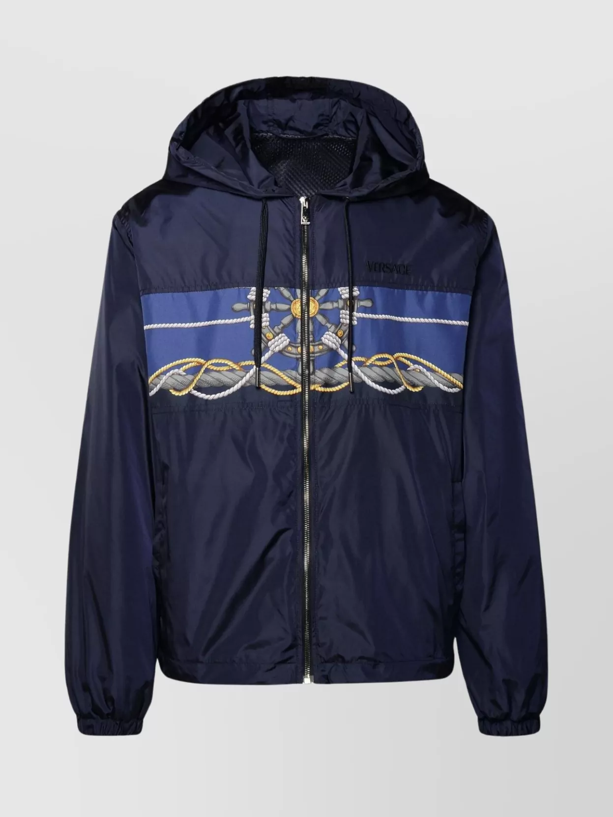 Shop Versace Nautical Windbreaker Nylon Jacket