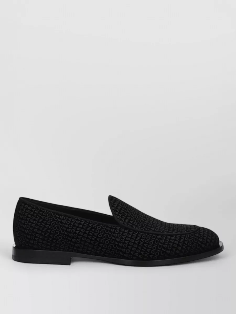 Dolce&Gabbana Velvet Logo-Print Loafers