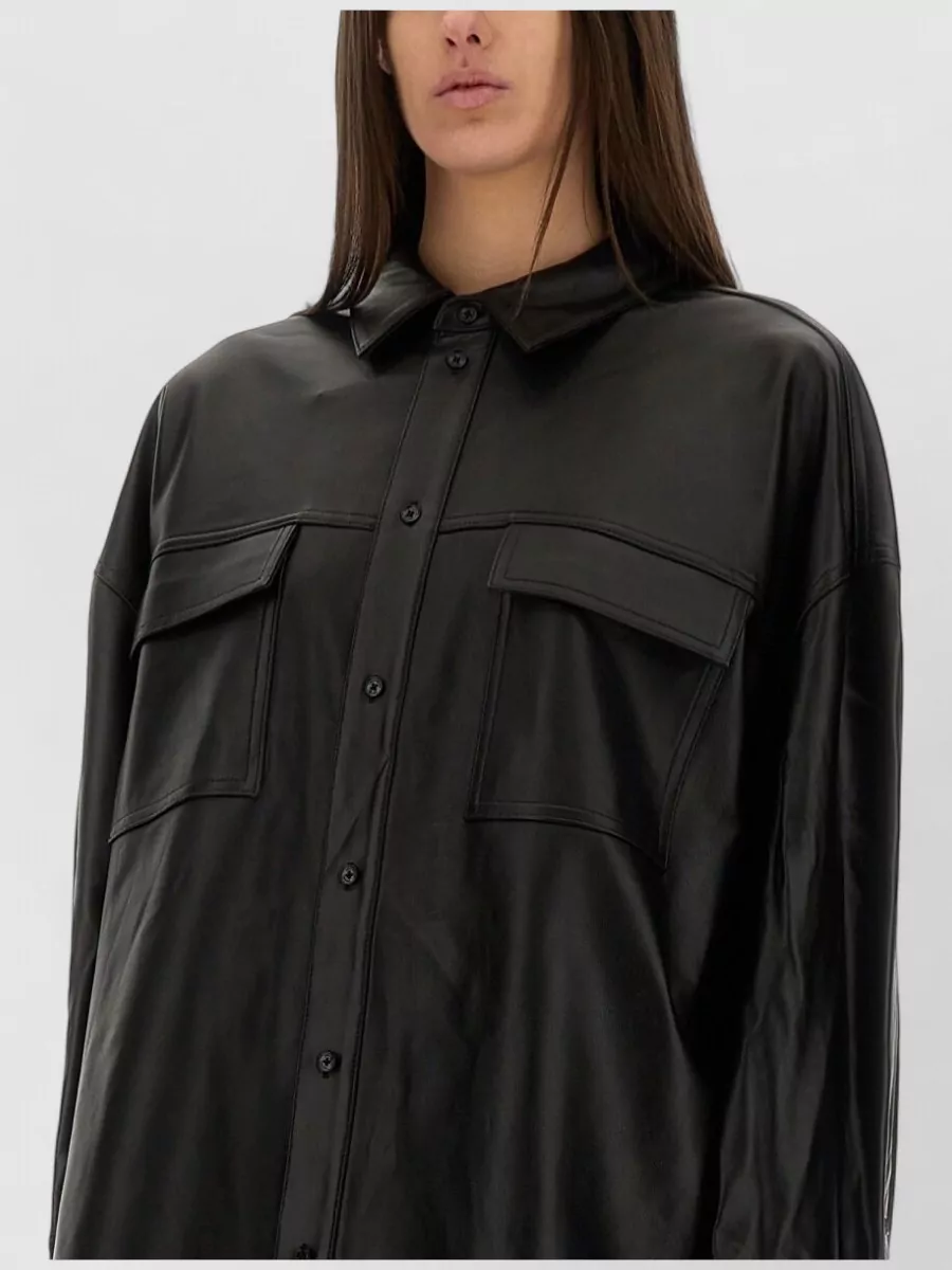 Michael Kors Lamb Leather Oversized Jacket