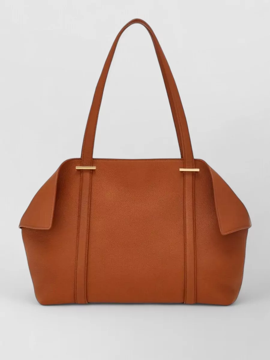 Ferragamo Medium Tote Bag Gold Tone Hardware Top Handles