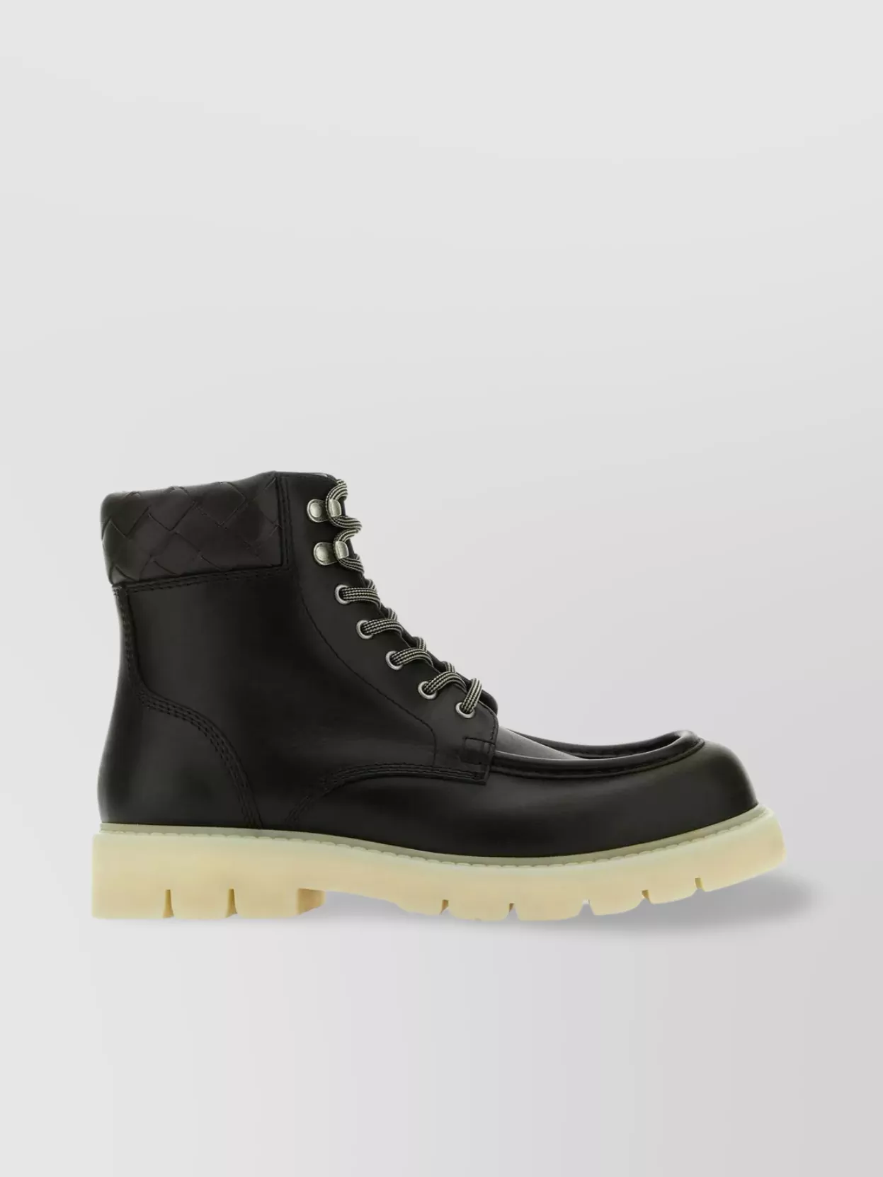 Shop Bottega Veneta Leather Boots With Padded Ankle And Squared Toe