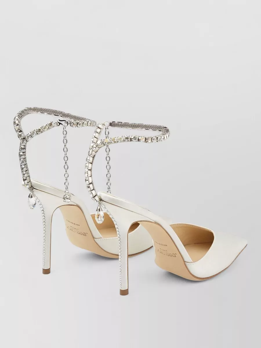 Jimmy Choo Silk Crystal-Embellished Pointed-Toe Pumps