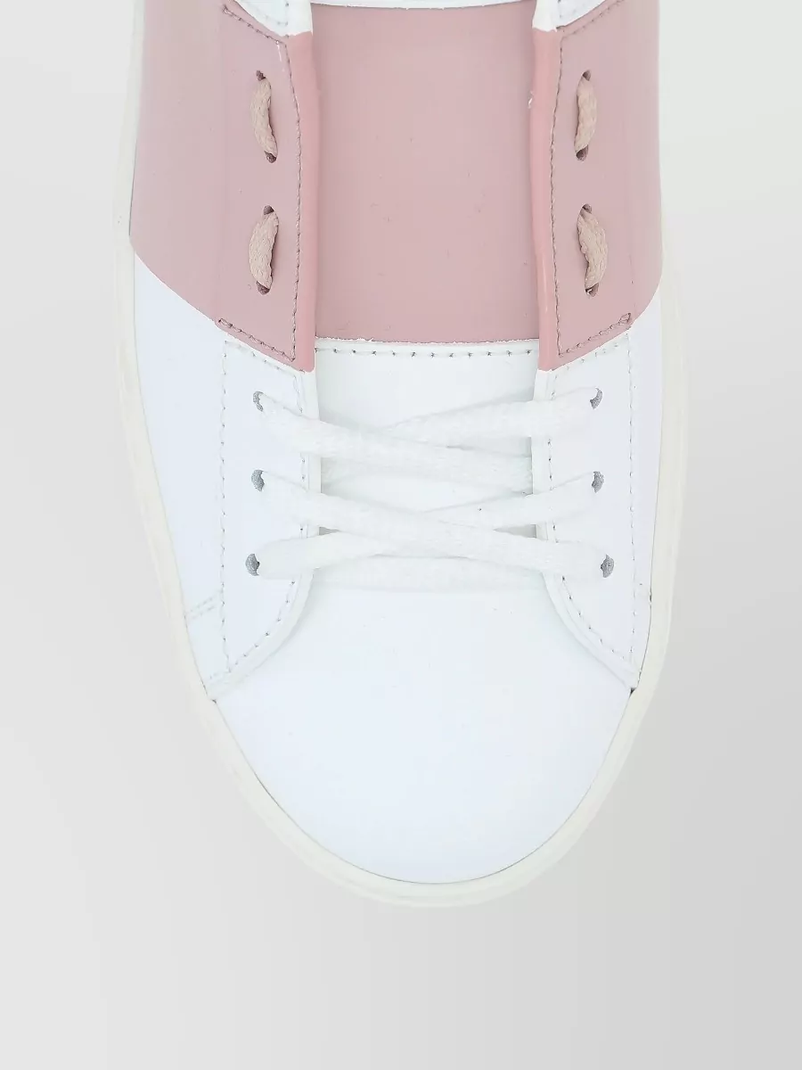 Valentino Low Top Sneakers Contrast Panel Rubber Sole