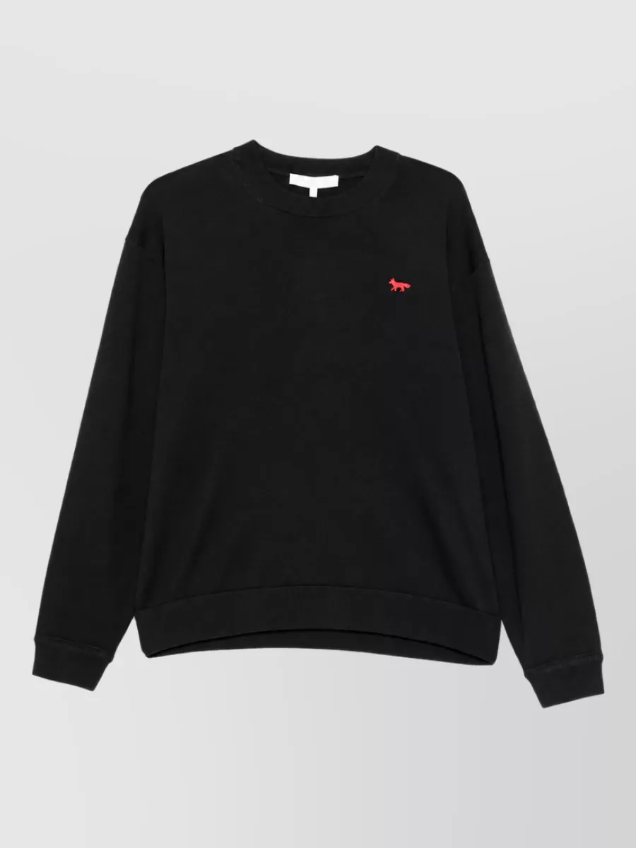 Maison Kitsuné silk crewneck t shirt