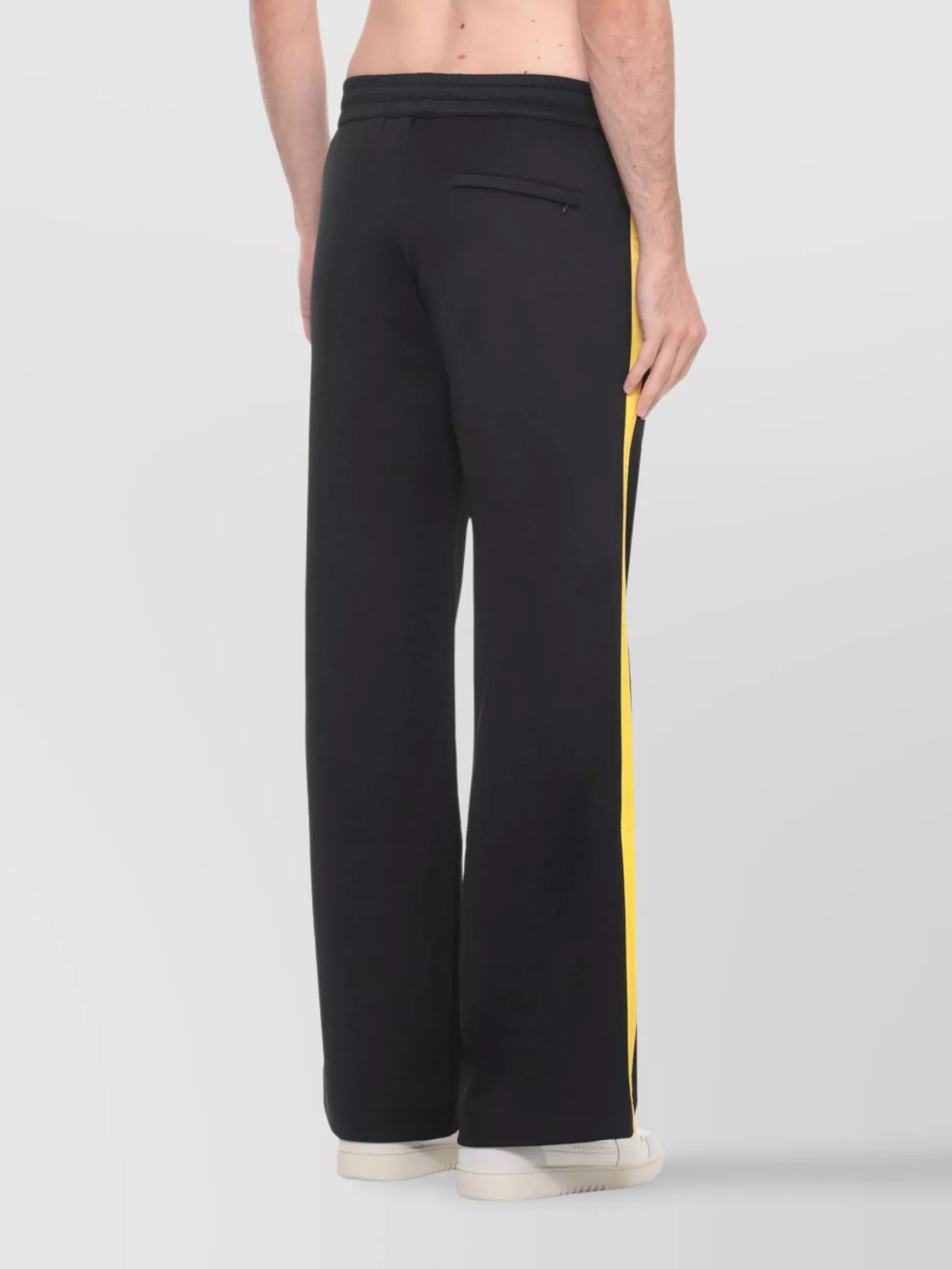 Casablanca Wide Leg Trousers Featuring Metallic Front In Black