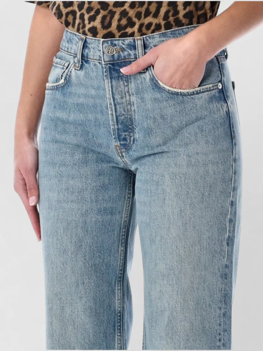 Anine Bing Faded Wash Five-Pocket Denim Trousers