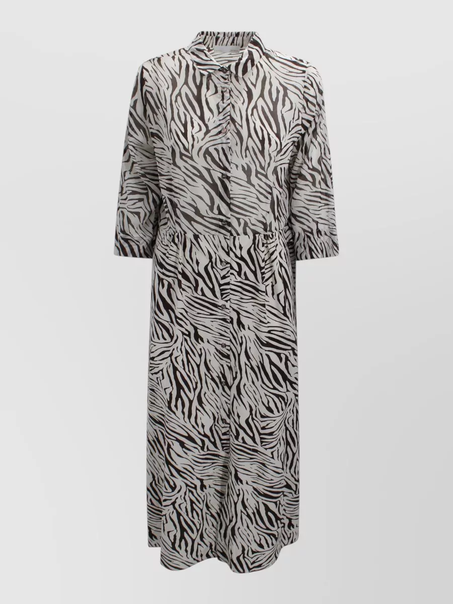 Whyci belted zebra print shirt dress