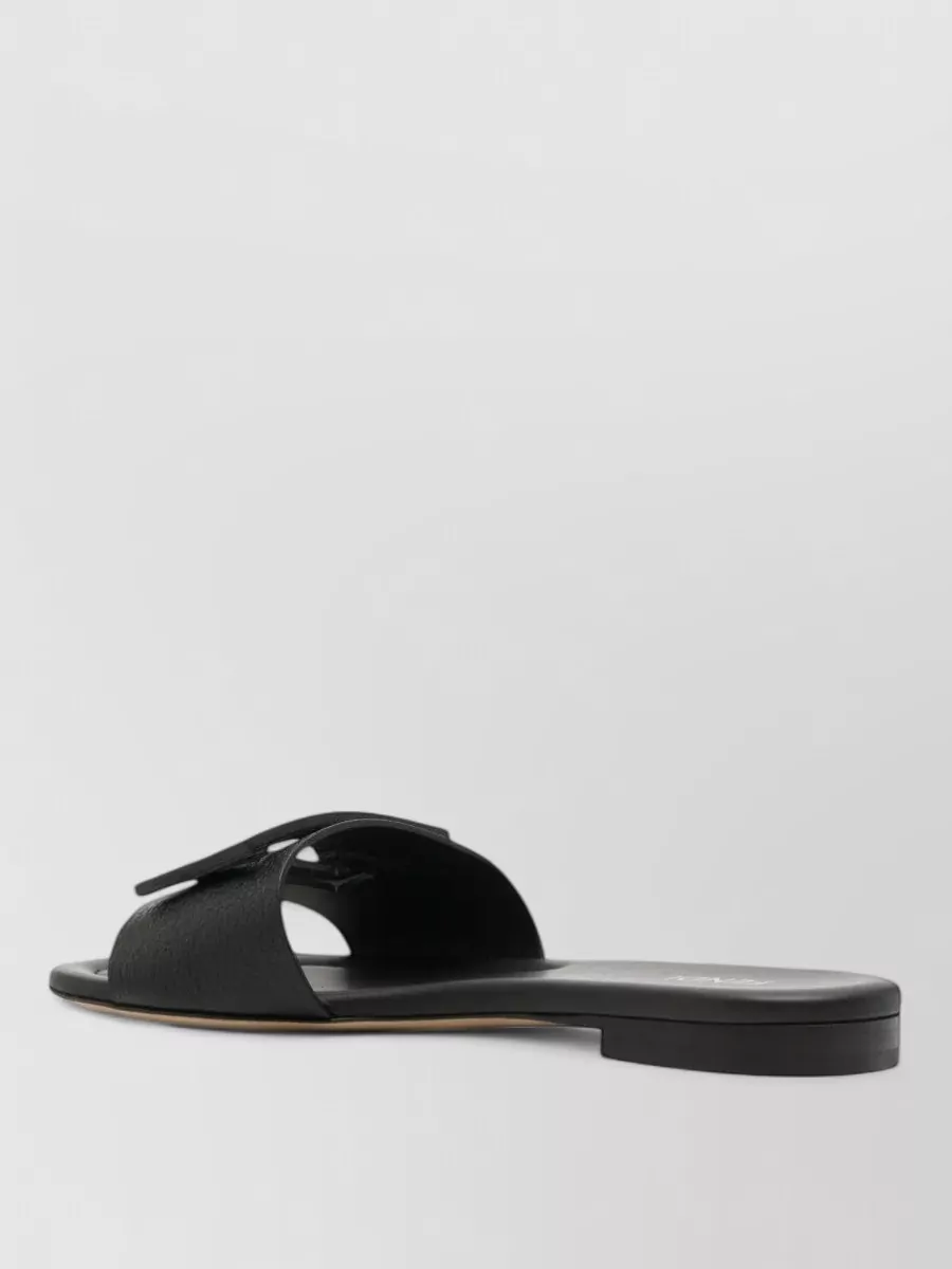 Fendi Leather Baguette Slides