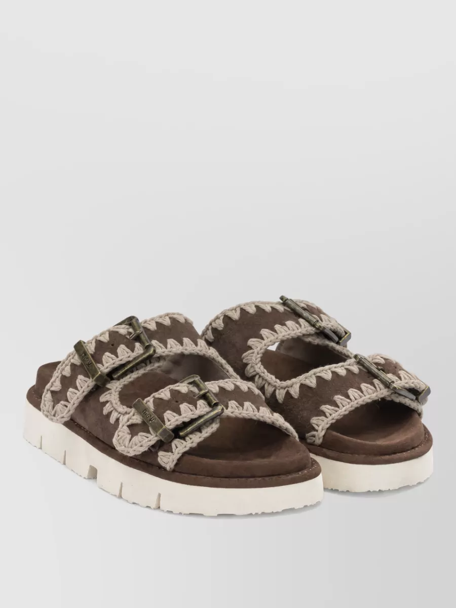 Mou leather slides