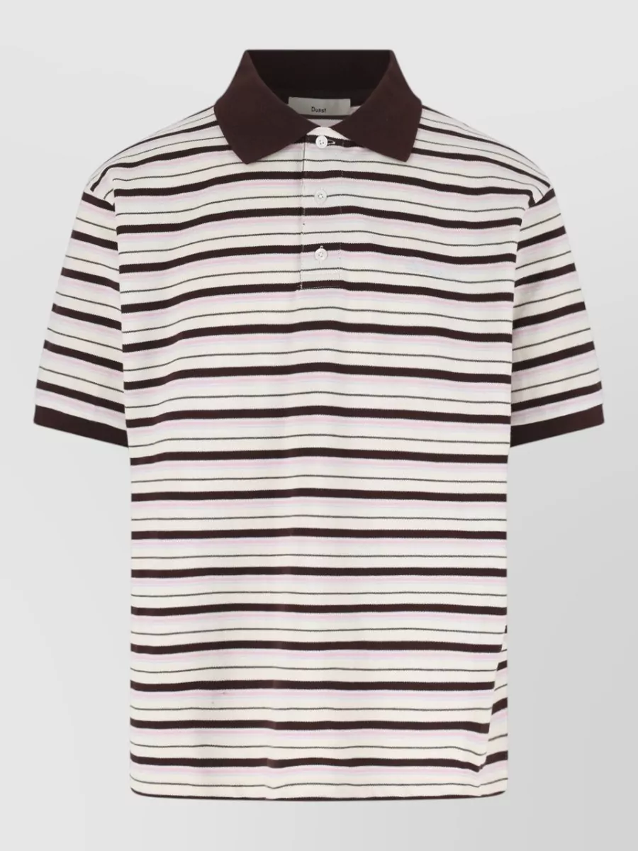 Dunst striped cotton short-sleeve polo shirt