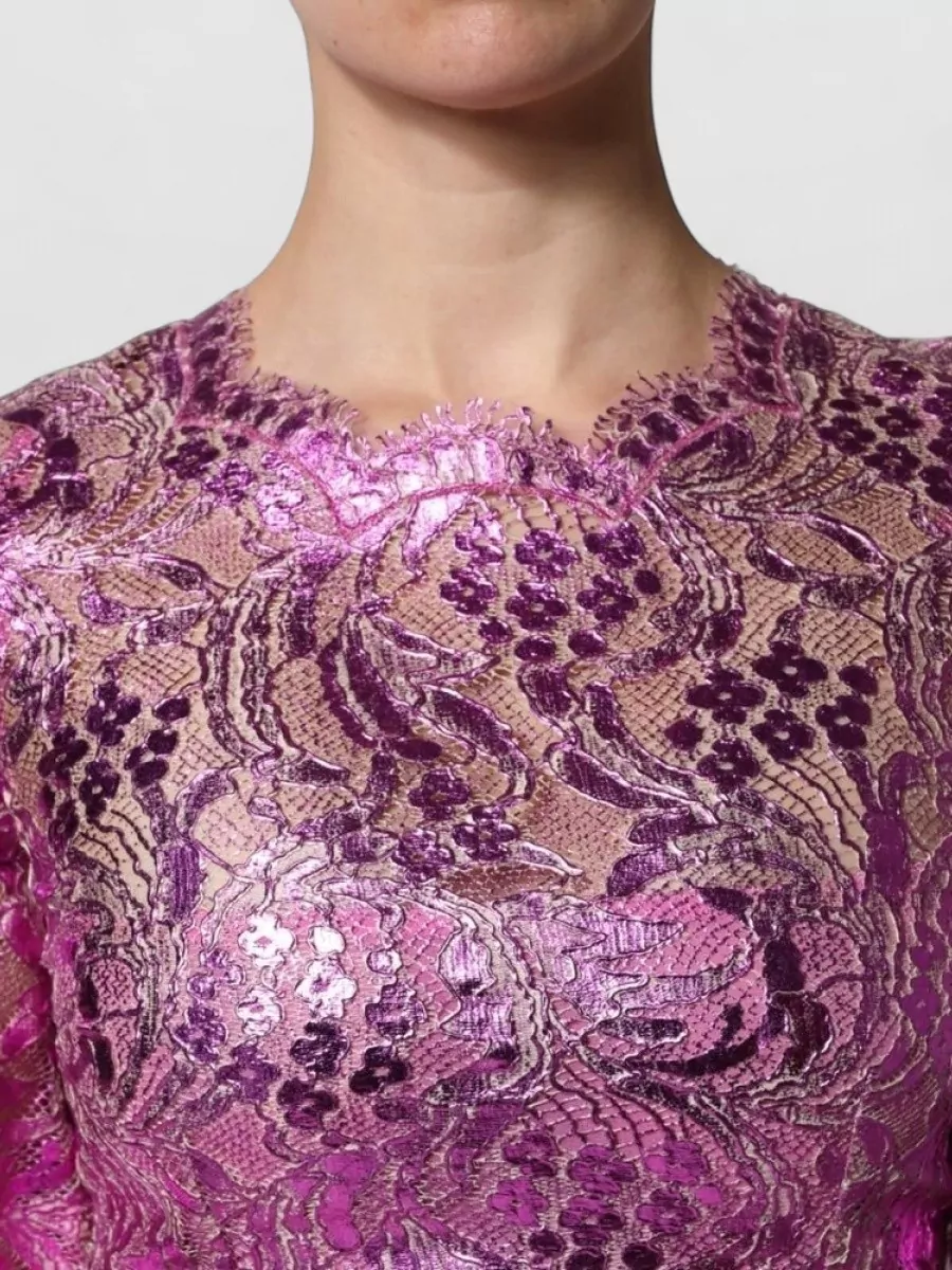 Dolce&Gabbana Metallic Floral Lace Mini Dress