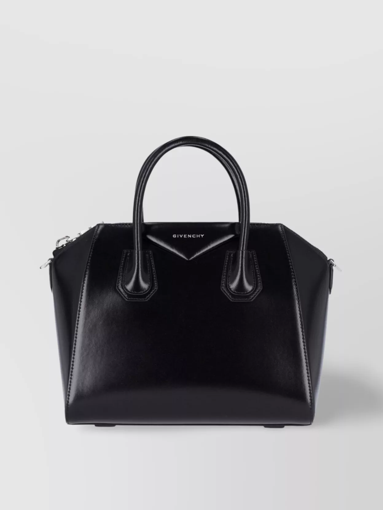 Shop Givenchy Compact Leather Shoulder Bag With Detachable Strap
