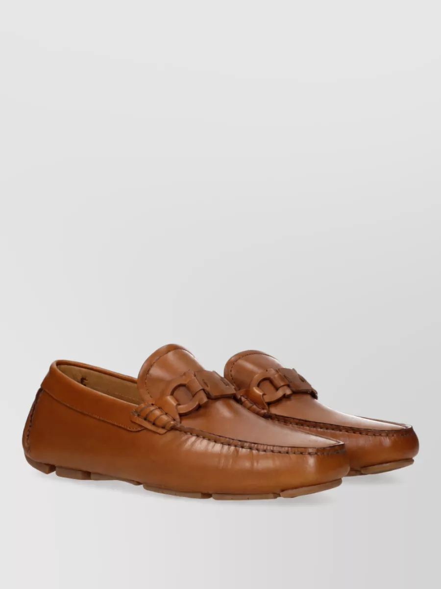 Ferragamo leather boat shoes