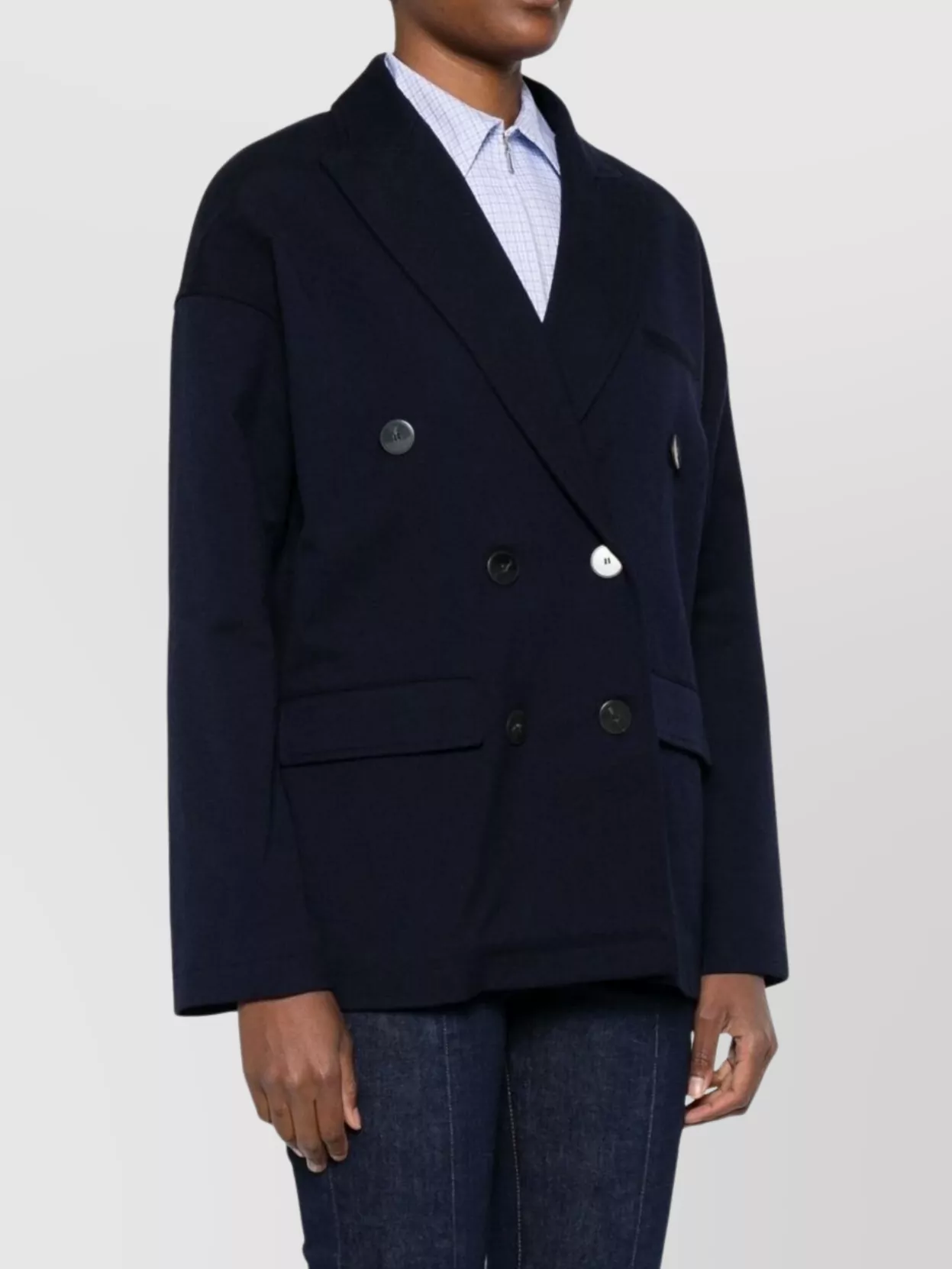 Forte Forte Tailored Double-Breasted Jacket Featuring Flap Pockets