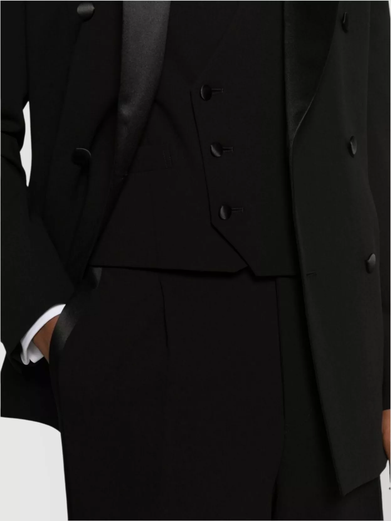 Emporio Armani Double-Breasted Suit With Satin Lapels And Cuffs