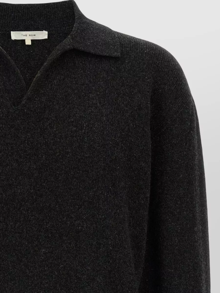 The Row Long Sleeve Polo Shirt With Ribbed Cuffs And Hem