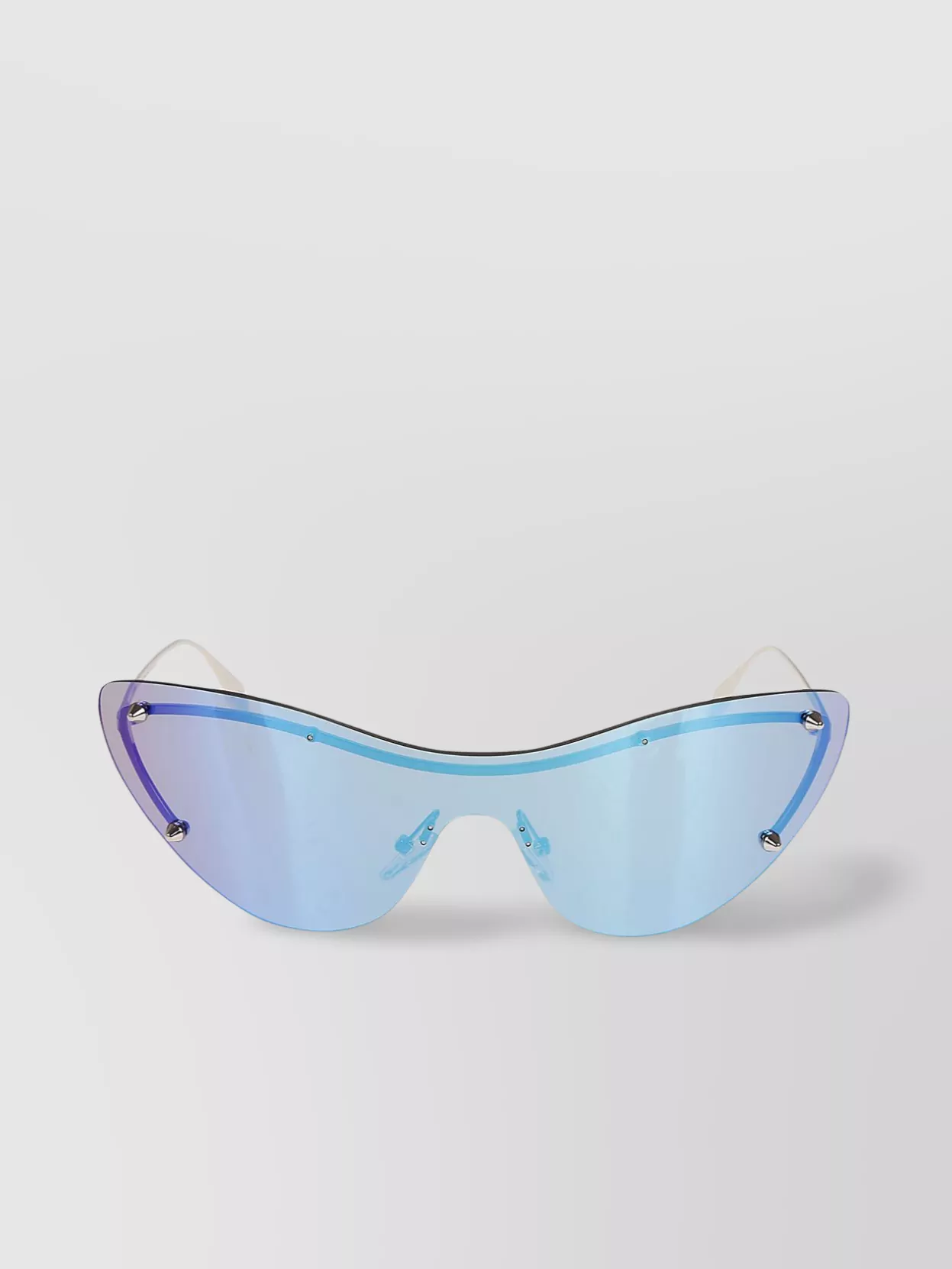 Shop Alexander Mcqueen Spike Stud Metal Sunglasses In Blue