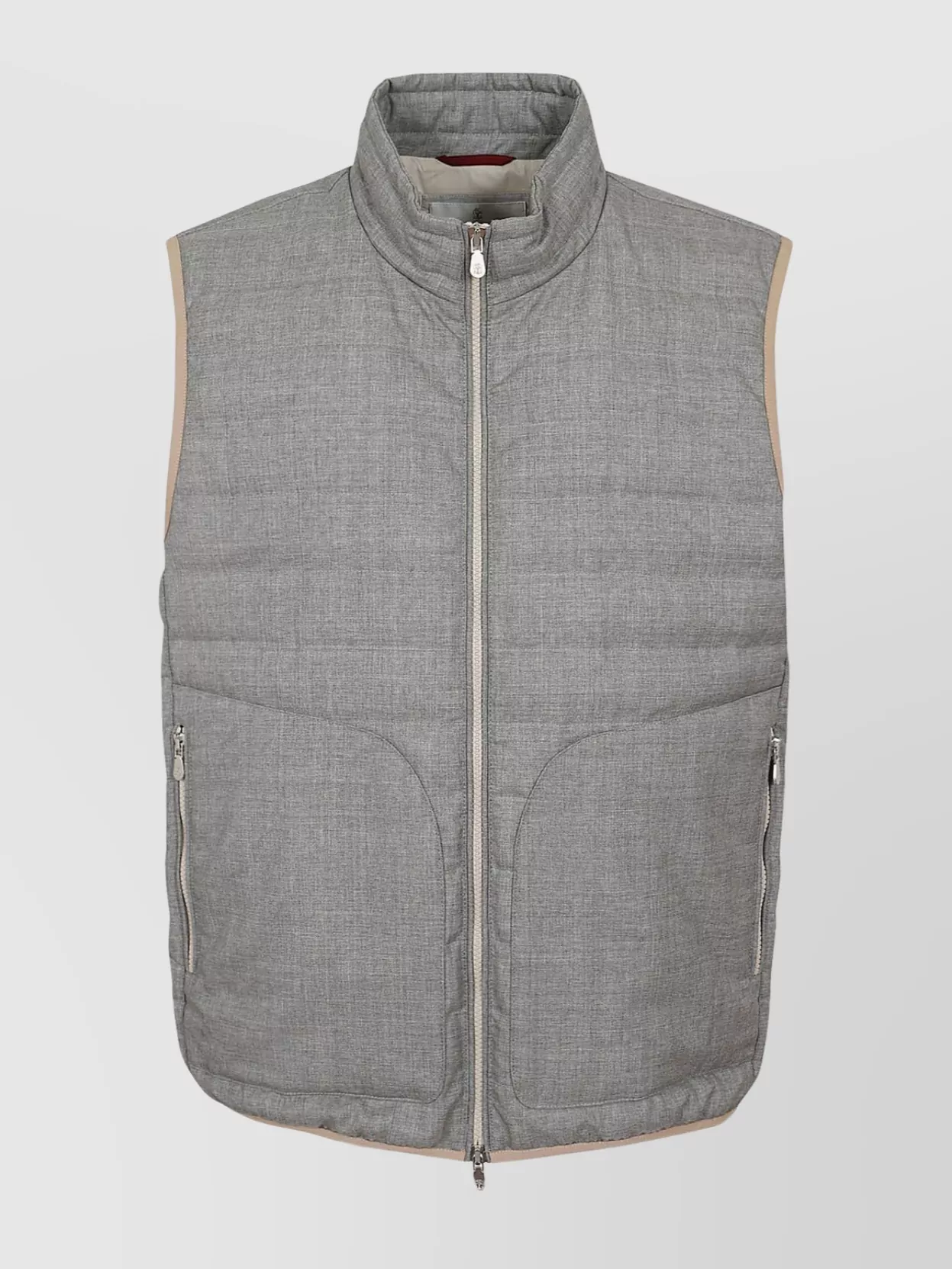 Shop Brunello Cucinelli Quilted Sleeveless Vest With Zip Pockets In Grey