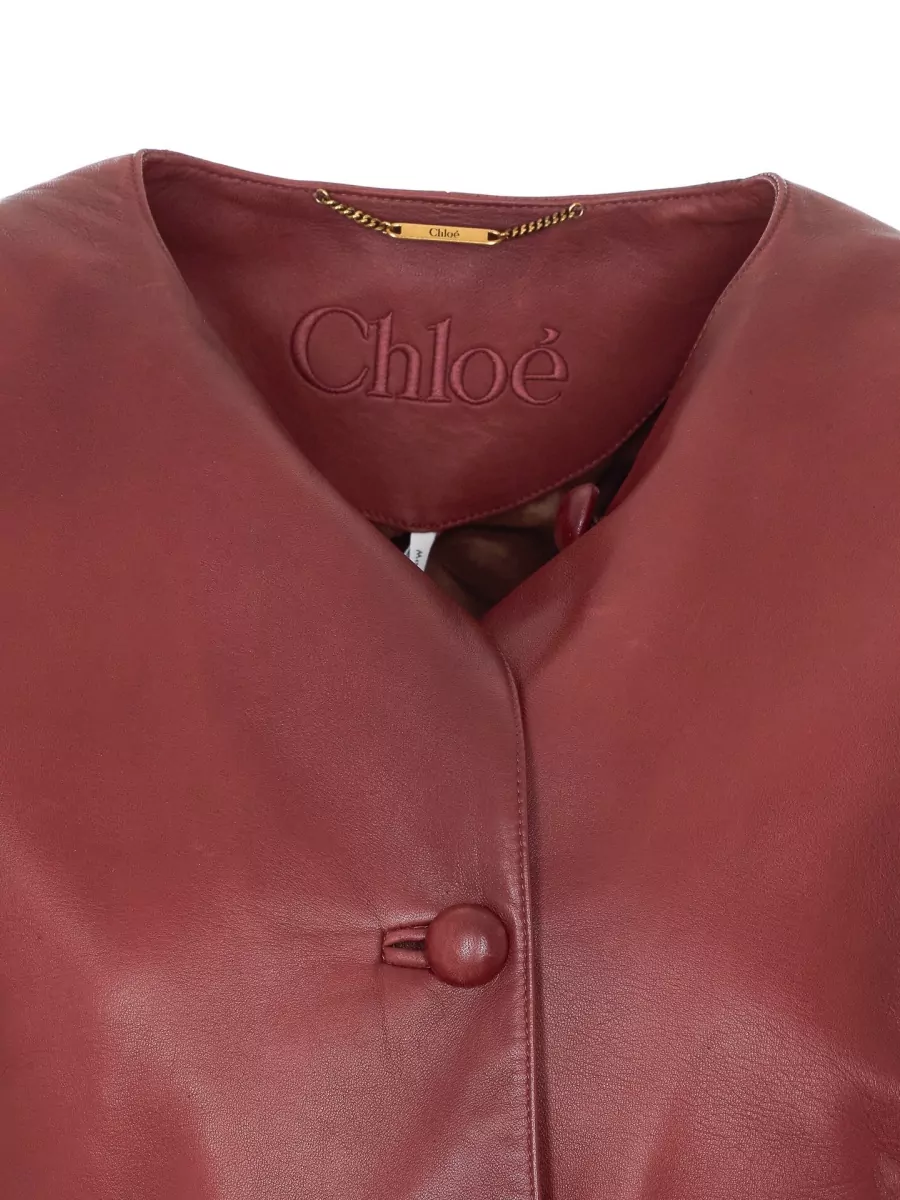 Chloé Cropped Long-Sleeve Crewneck Jacket