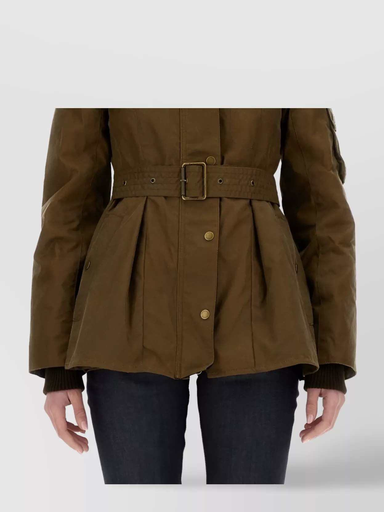 Barbour "constancia" Jacket Belted Corduroy Collar