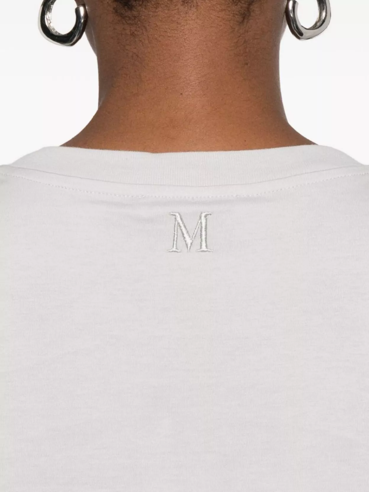 S Max Mara Round Neck Top With Short Sleeves And Embroidery