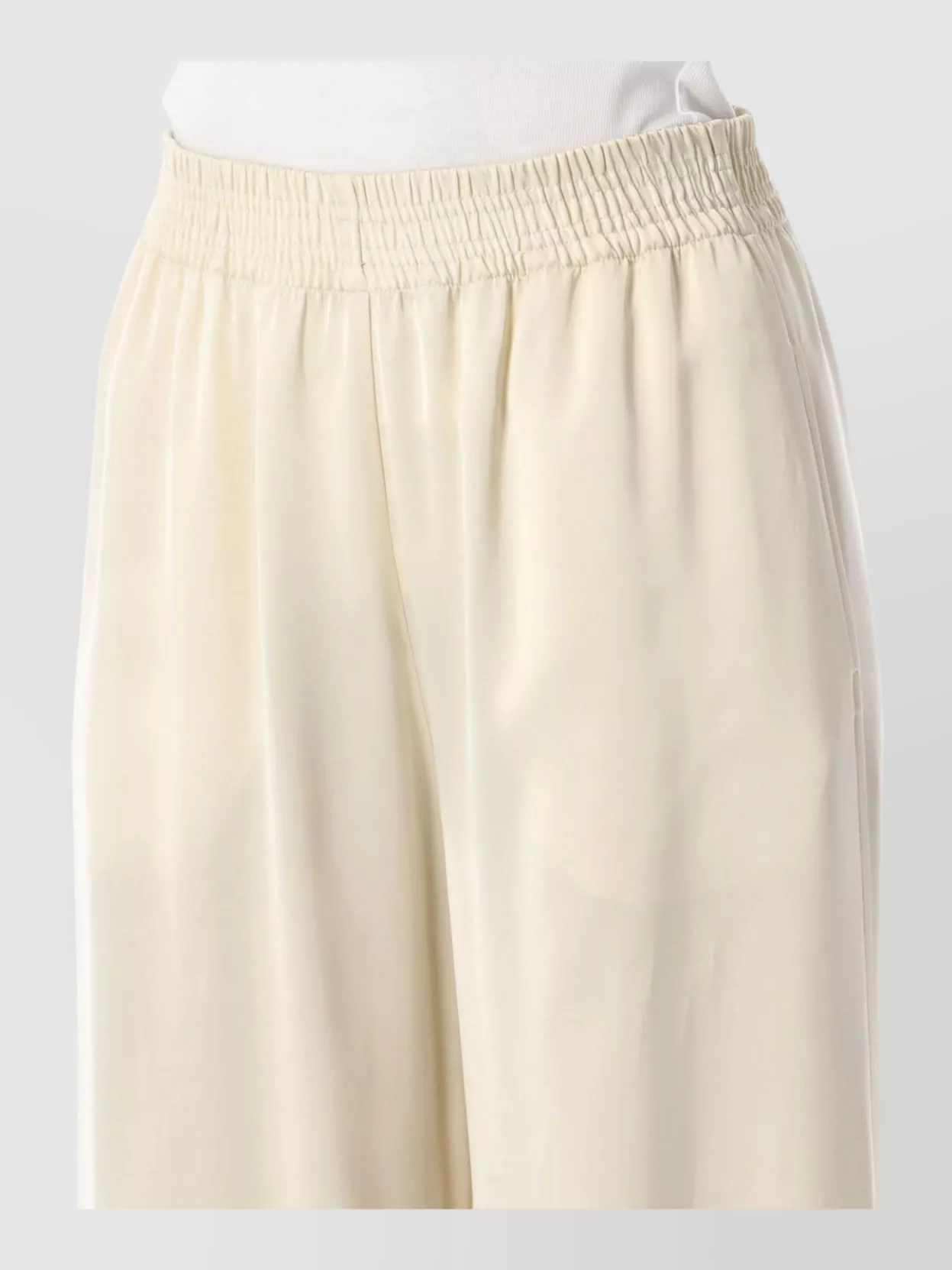 Shop Fabiana Filippi Elastic Waistband Lightweight Wide Leg Trousers