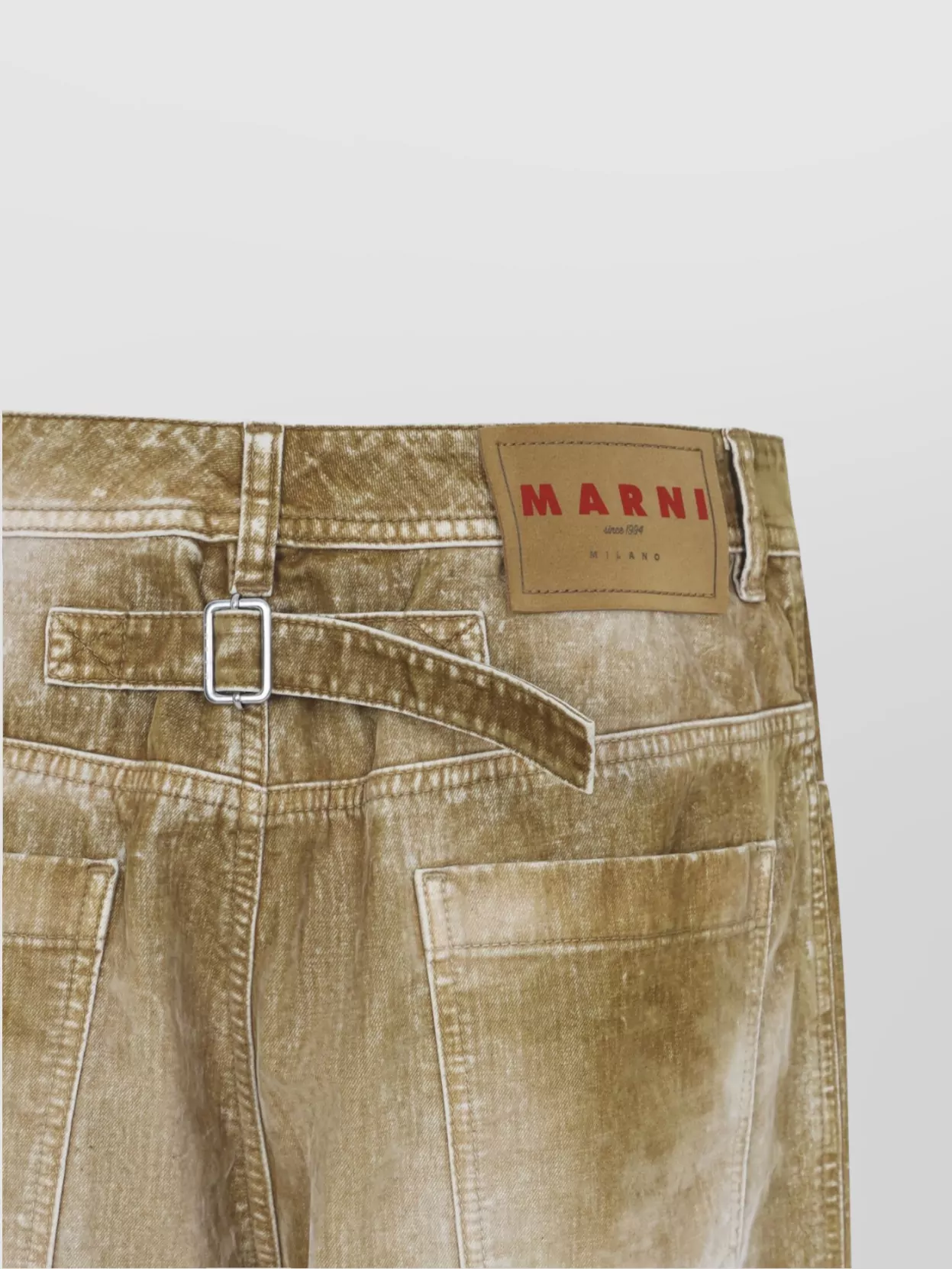 Marni Cotton Straight Leg Jeans With Adjustable Strap