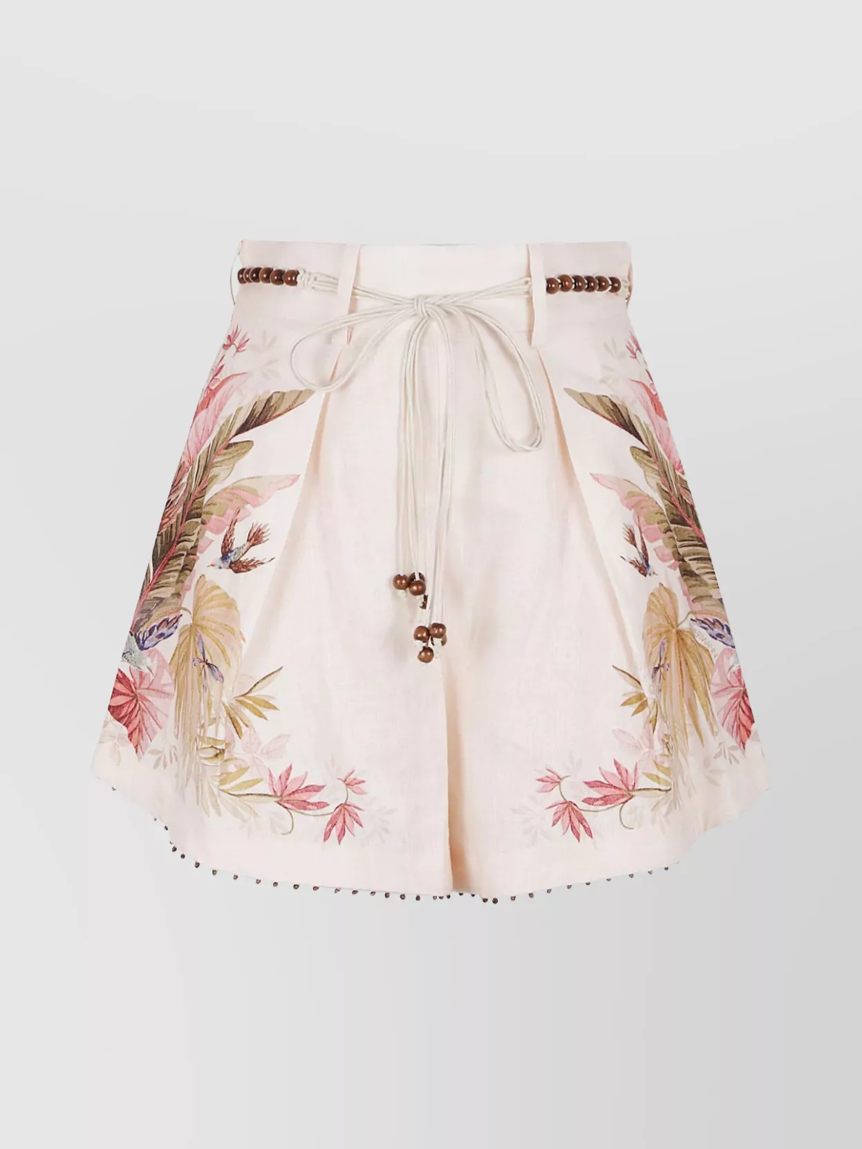 Zimmermann Linen high-rise printed shorts