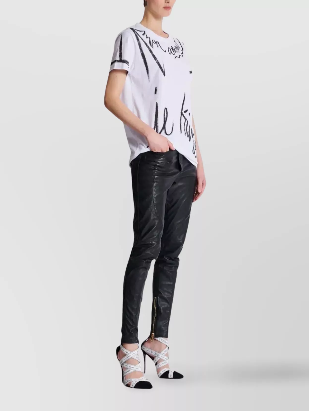 Balmain Graphic Print Crew Neck T-Shirt
