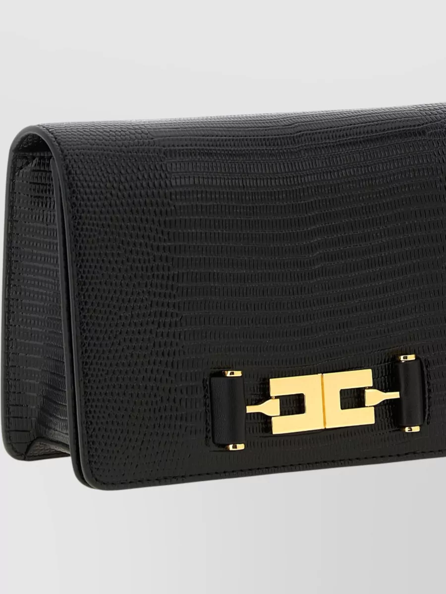 Elisabetta Franchi Lizard Print Crossbody Bag
