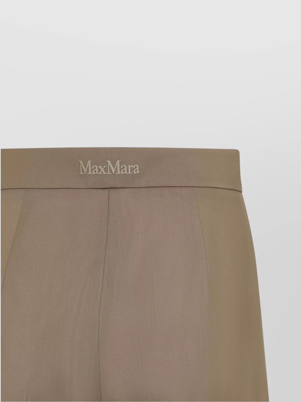 Max Mara Wool Canvas High-Waisted Wide-Leg Pants