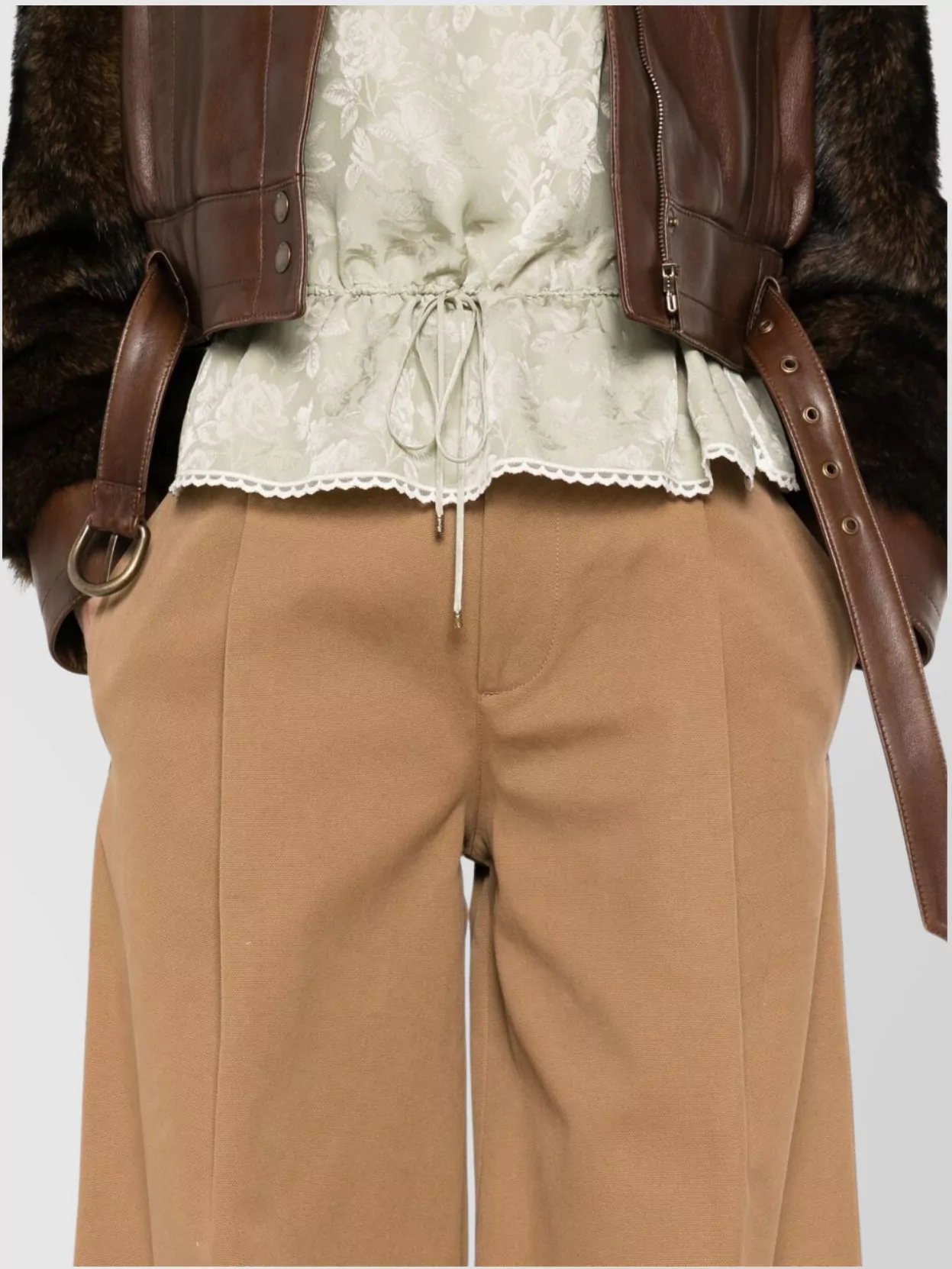 Chloé Trousers Straight Leg Wide-Leg Design