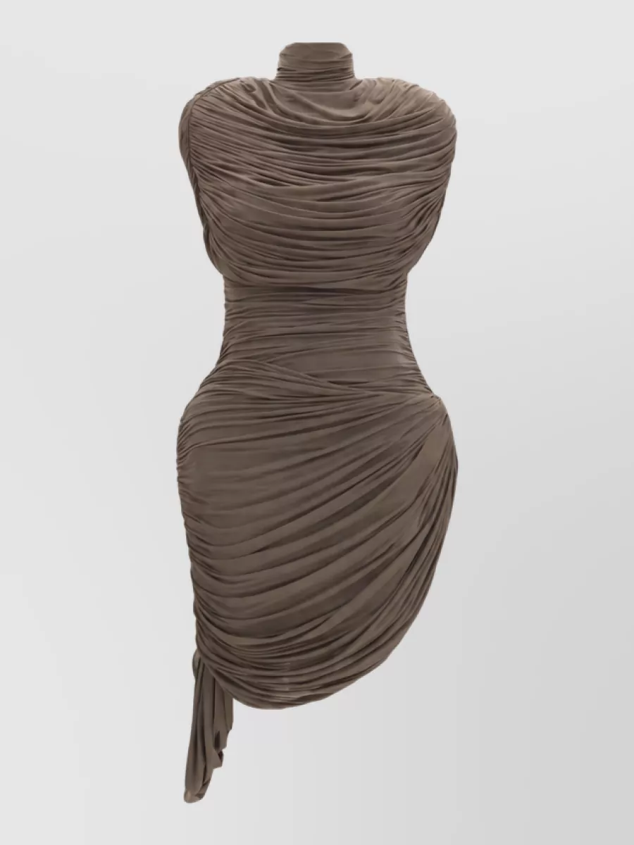 Magda Butrym draped high-neck mini dress